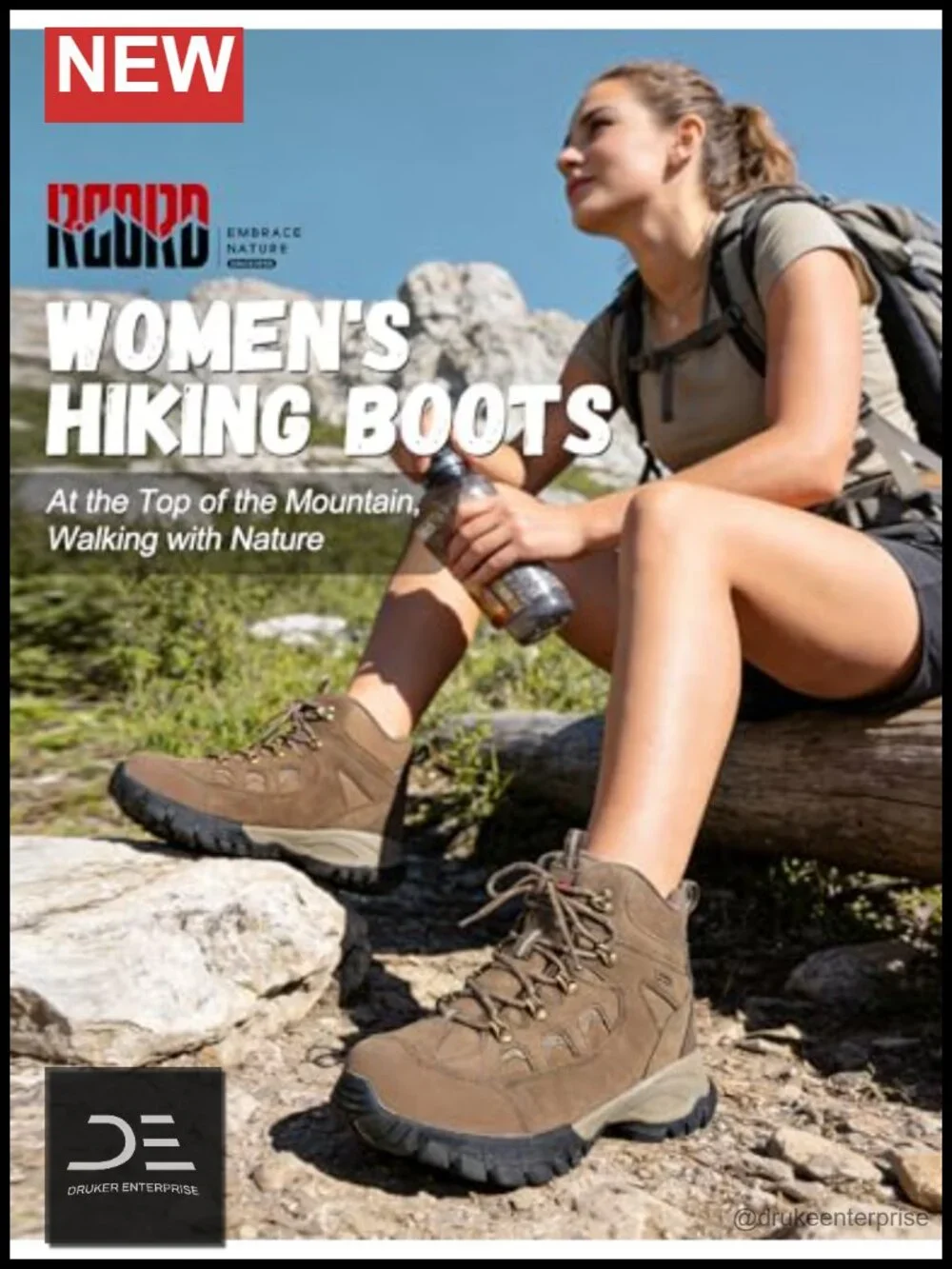 Waterproof Women's Hiking Boots Anti-Blister Non Slip Ankle Support Trail